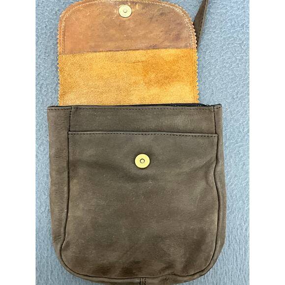 Vintage Guess Brown Tooled Leather Crossbody Boho Saddle Bag Purse - Picture 6 of 11